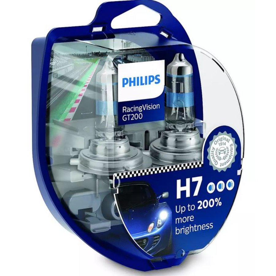 2 Ampoules PHILIPS H7 RACING VISION GT200 2V 55W Auto5 Be