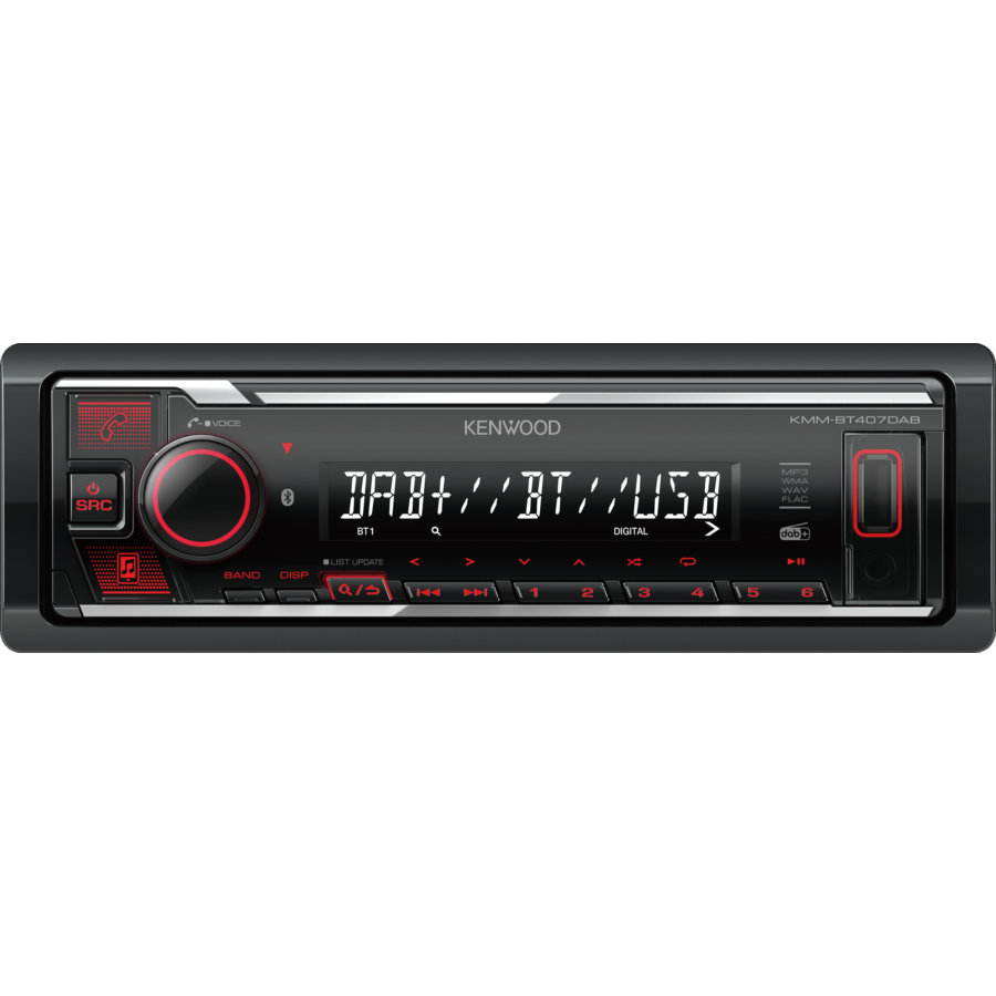 Autoradio kenwood kmm-bt407dab bluetooth&sans mécanique cd/dvd