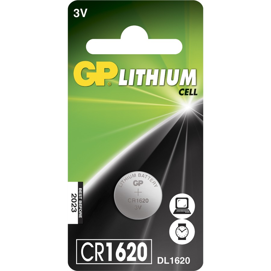 Pile bouton lithium CR1620 - 3V - Evergreen