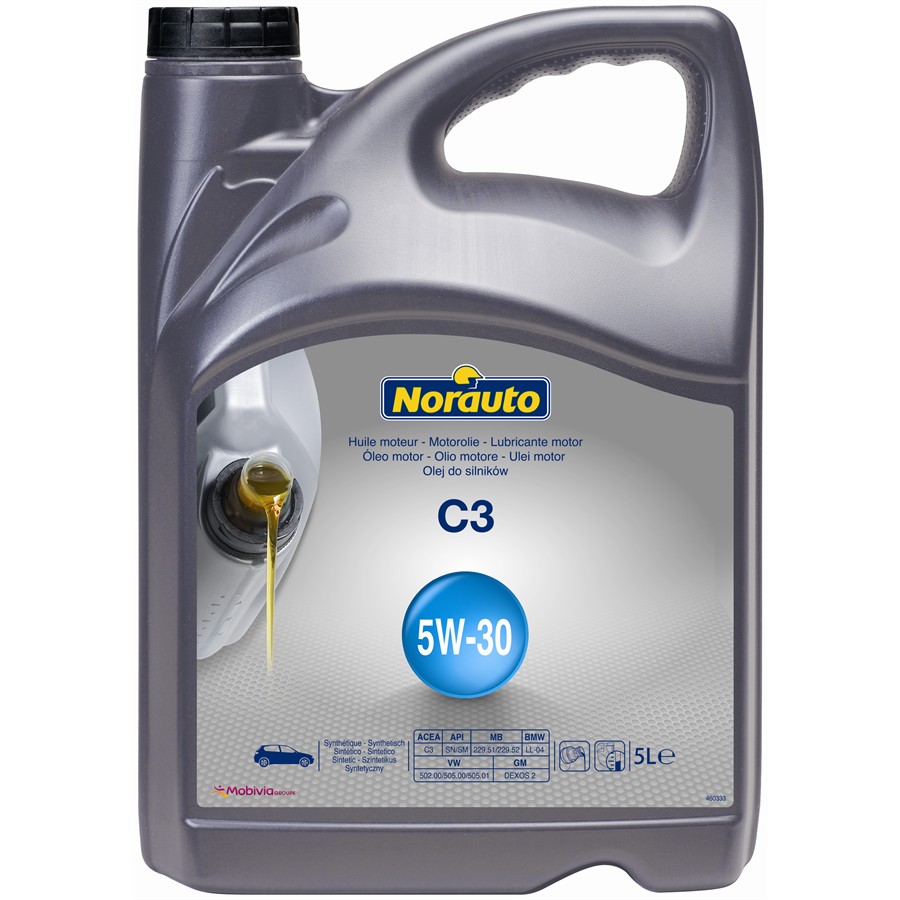 Huile moteur NORAUTO C3 5W30 Essence et Diesel 5 L : Auto5.be