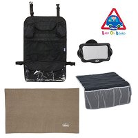 OIGWBPH Protection Dossier Siège Auto Enfant + Organisateur Tablette - 1 Pièce Transparent Étanché Oxford 600D