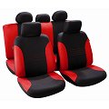 Jeu complet de housses universelles voiture sp&eacute;cial berline NORAUTO Vancouver  noires et rouges