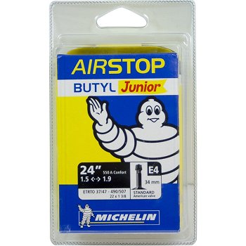 Chambre &agrave; air v&eacute;lo junior 24x1,5/1,9 MICHELIN valve Schrader 34 mm