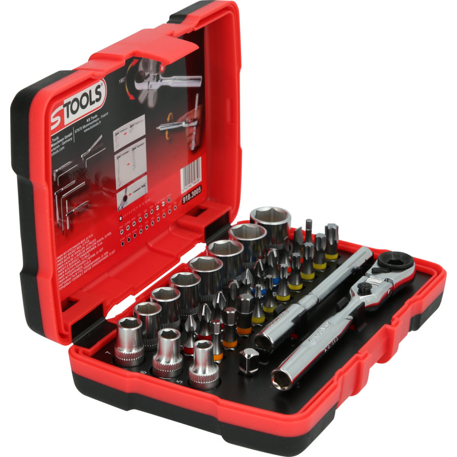 coffret d embouts de vissage et douilles 918 3005 carré 1 4 ks tools