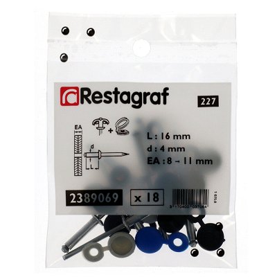 Rivets épanouis blancs 4 X 20 mm