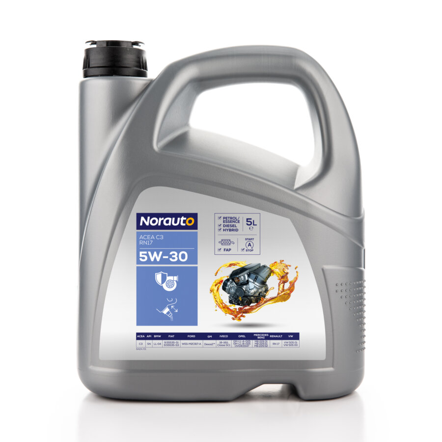 Aceite motor NORAUTO C3 Renault RN17 5W30 Diésel y gasolina 5L - Norauto