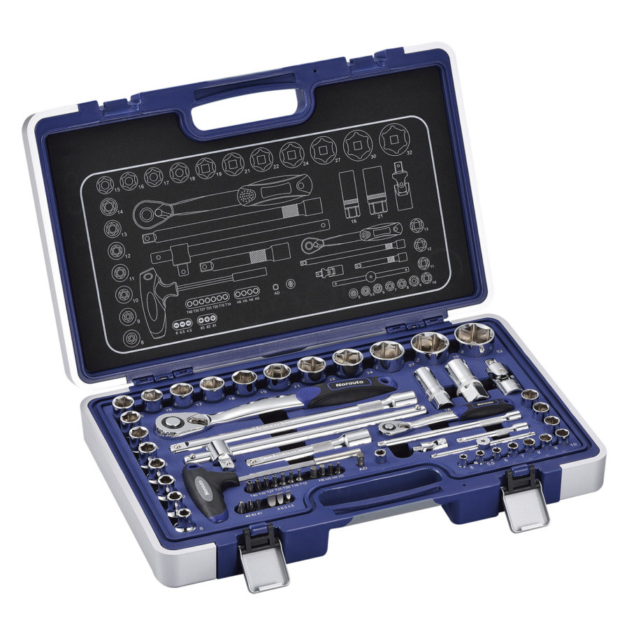Lange 3/8 inch dopsleutels set, 10-delige set; dopsleutels 5/16 -13