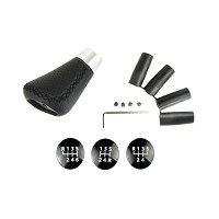 Xiciki Pommeau de Vitesse Universel 5 Vitesses avec 4 Adaptateurs, Pommeau de Levier de Vitesse 8mm 10mm 11mm 12mm Adaptateur spommeau vitesse pour Voiture avec Boîte de Vitesses - Noir