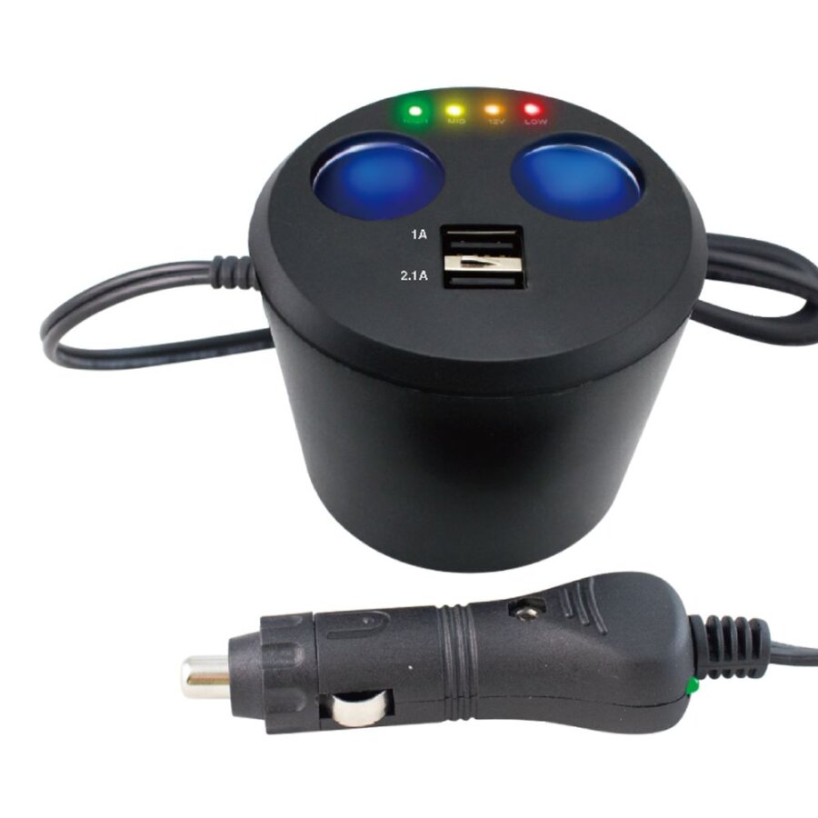 Chargeur Voiture Allume-cigare Avec Prises USB Supplémentaires – Neuf En Boîte