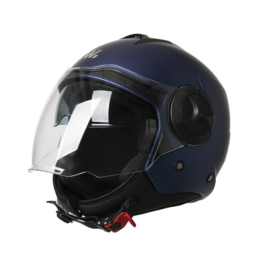 Casque moto jet urban vision wayscral taille xl visière solaire bleu mat