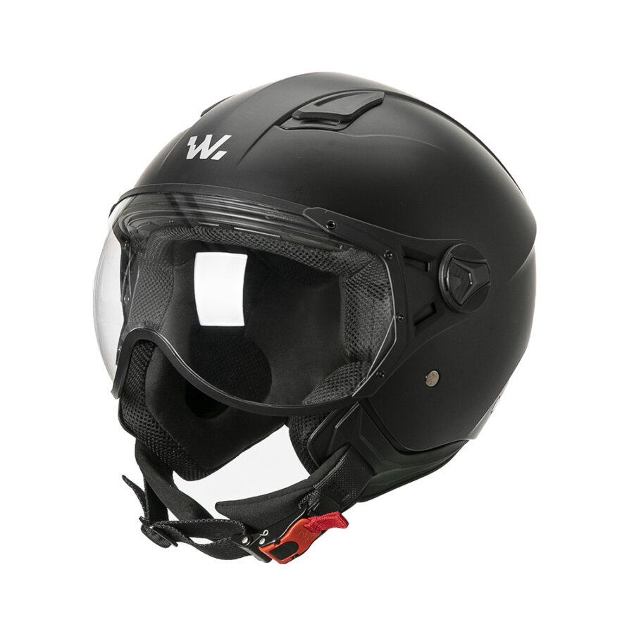 BANDIT Open Motorhelm Matte Black Custom Biker Style Vizier Inclusief Strap Sluiting Dull Black Open Helm JETMB (XS