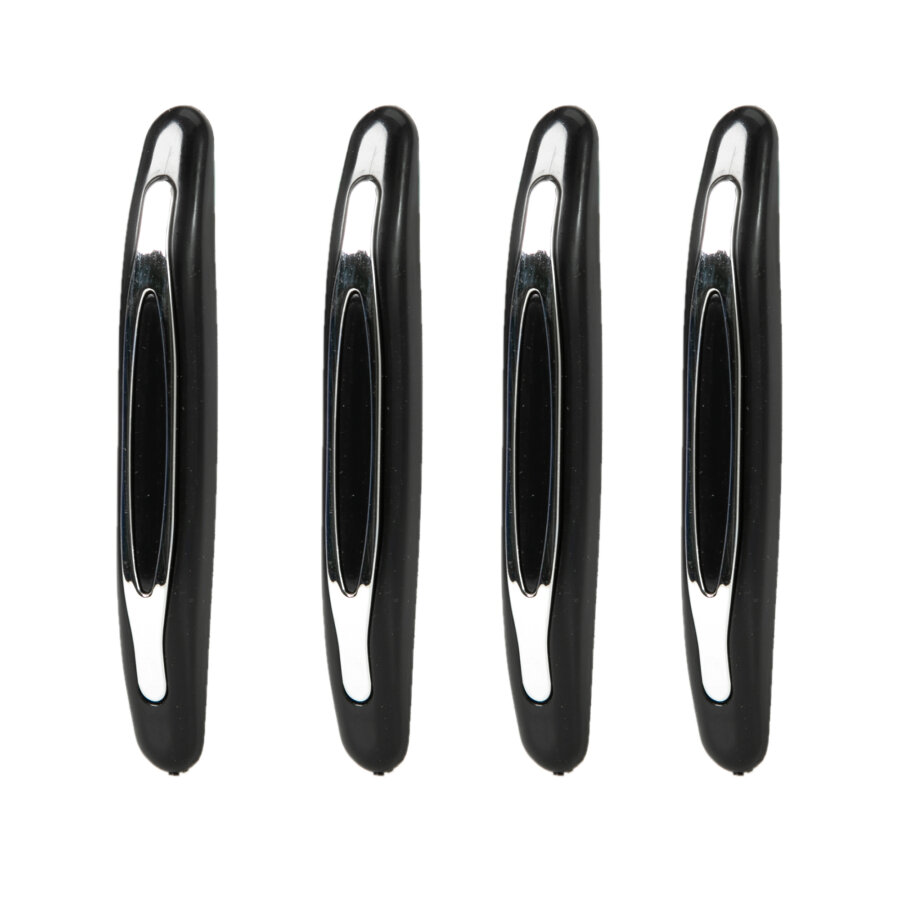 4 Pièces Moulures Latérales Portes Voiture - Bande Protection Noire Brillante ABS Universelle, Anti-Rayures Et Personnalisation
