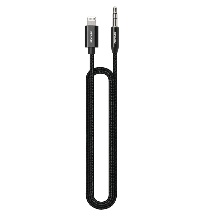 Audio-aansluiting lightning-kabel norauto 1,2 m zwart nylon