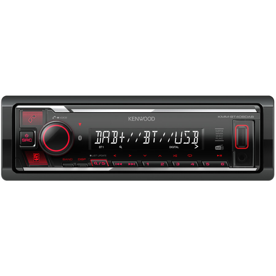 Autoradio kenwood kmm-bt408dabna bluetooth&sans mécanique cd/dvd