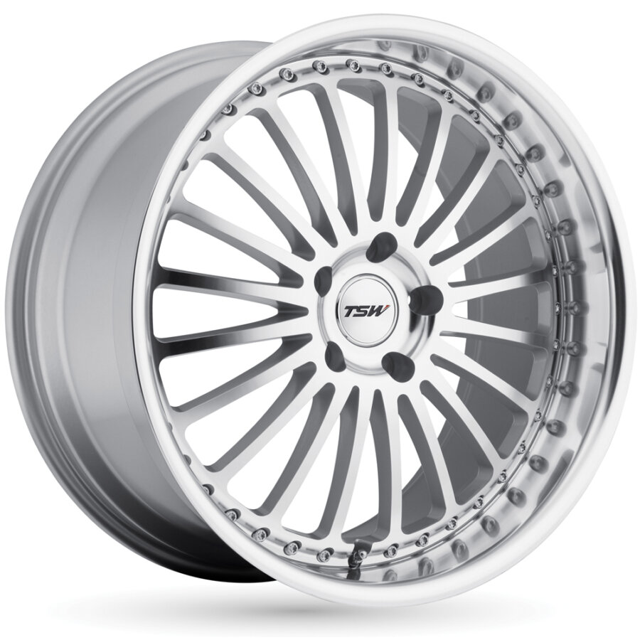 Jante alu tsw silverstone 8x19 5x120 et20 silver bord poli