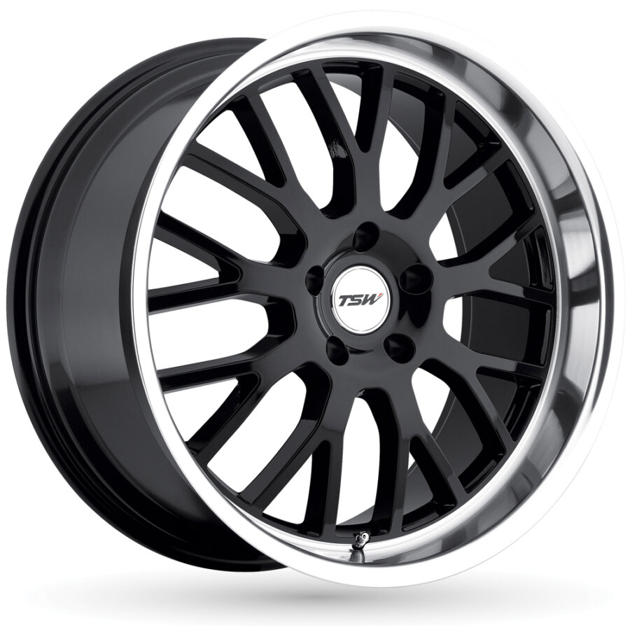 Aluminium velg tsw tremblant 8.5x20 5x112 et35 glanzend zwart, gepolijste rand