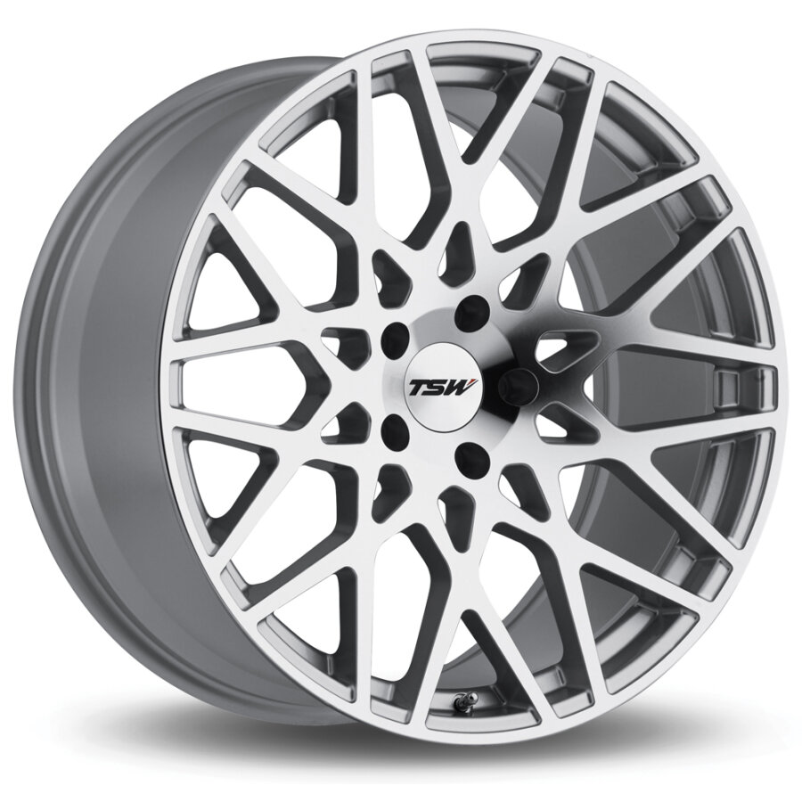 Aluminium velg tsw vale 8.5x18 5x120 et30 zilver, gepolijste voorkant