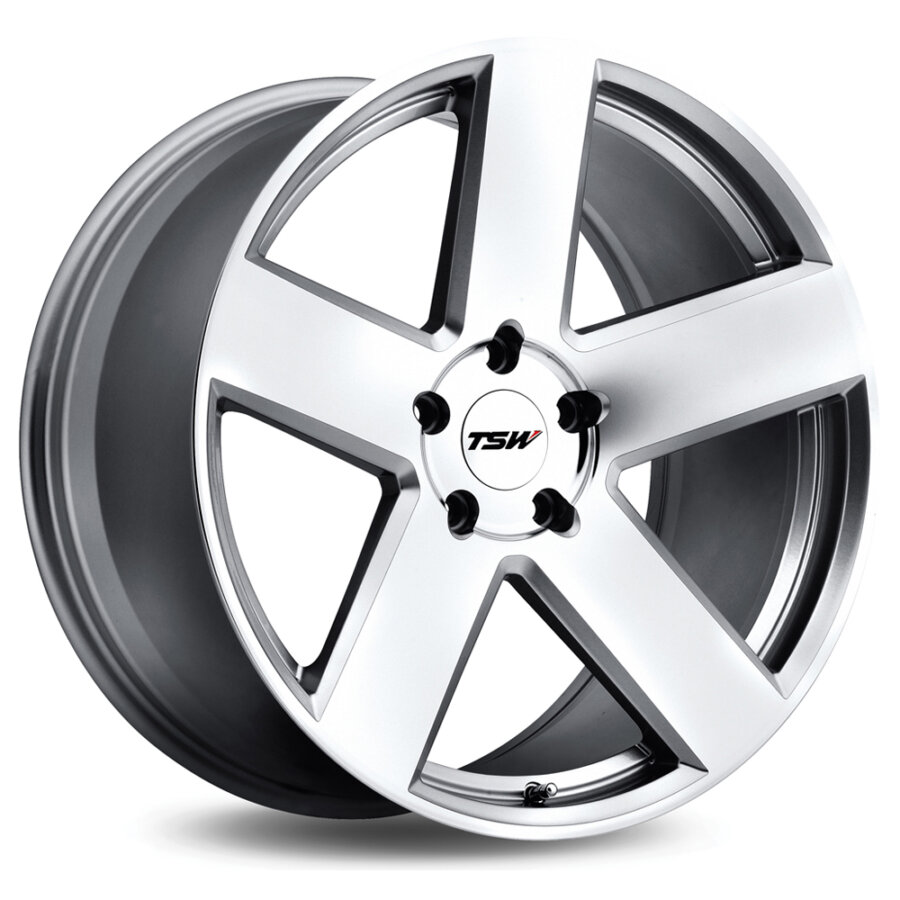 Aluminium velg tsw bristol 8.5x20 5x120 et20 zilver, gepolijste voorkant