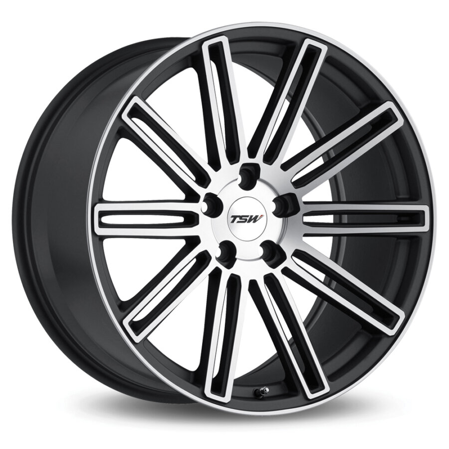 Aluminium velg tsw crowthorne 8x17 5x112 et45 matgrijs, gepolijste voorkant