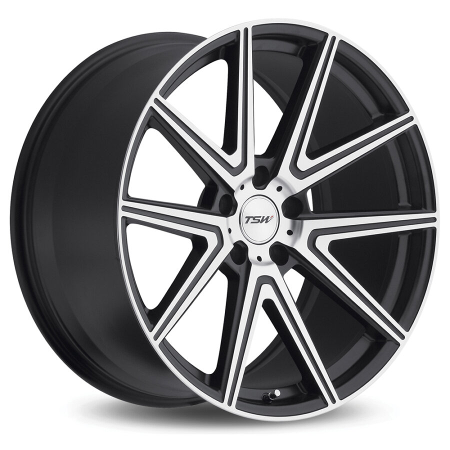 Aluminium velg tsw rouge 9.5x19 5x120 et20 grijs, gepolijste voorkant