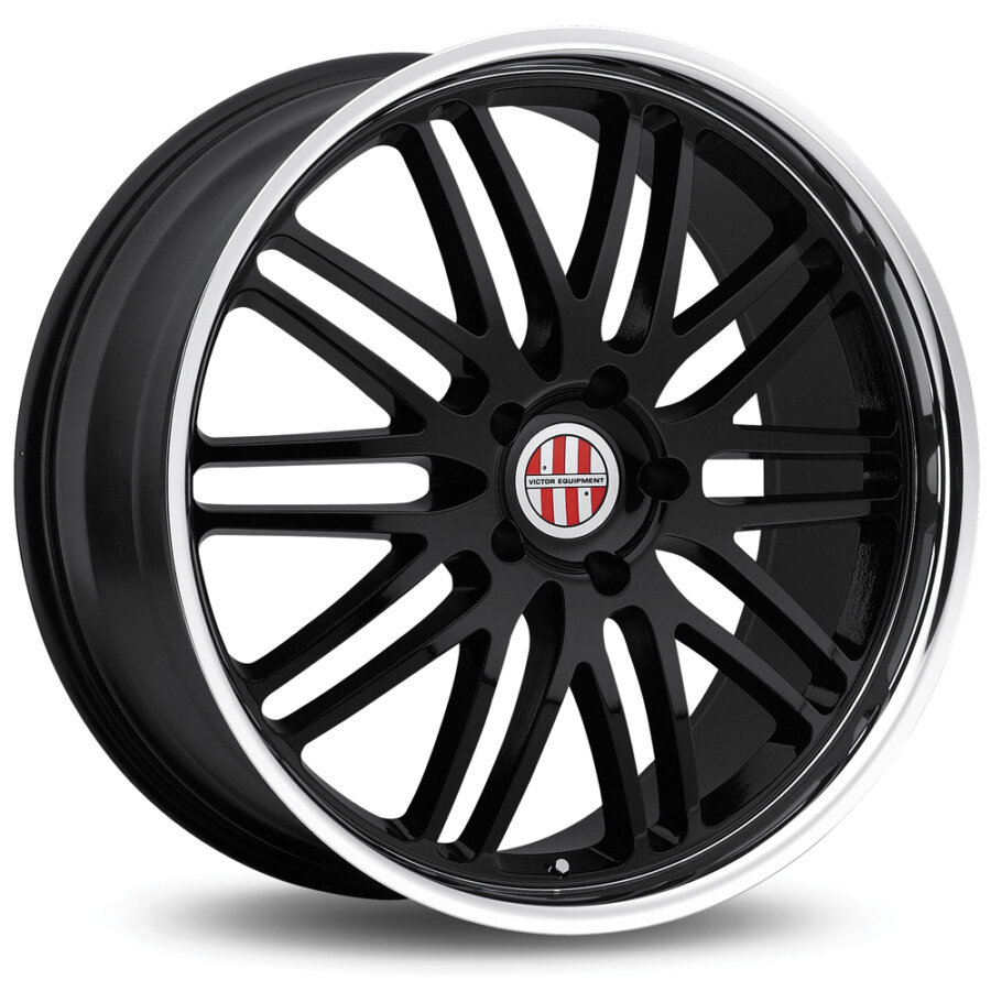 Aluminium velg victor equipment lemans 8.5x20 5x130 et45 glanzend zwart, gepolijste rand