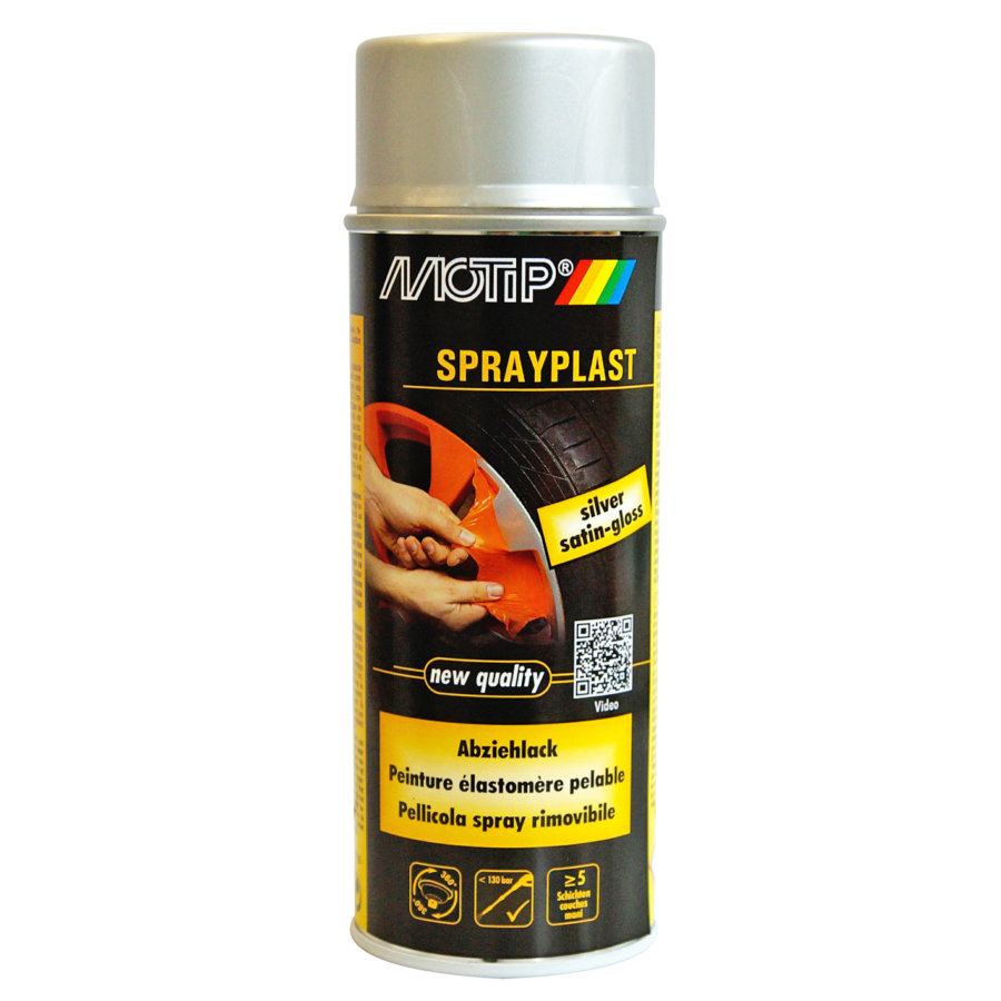 Bombe de peinture pelable argent pour jantes MOTIP Sprayplast 433481 400 ml  - Auto5