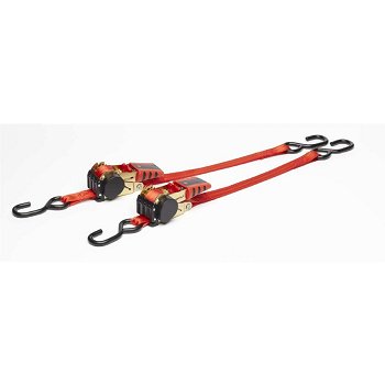 2 sangles &agrave; cliquet r&eacute;tractables JUMBO pour moto 1,83 m