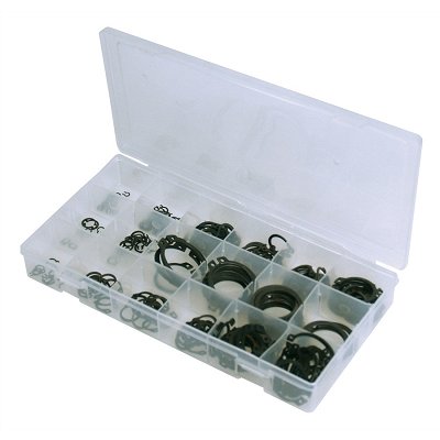Assortiment De 300 Circlips Extérieurs Type E - Silverline, Neuf Sous Emballage