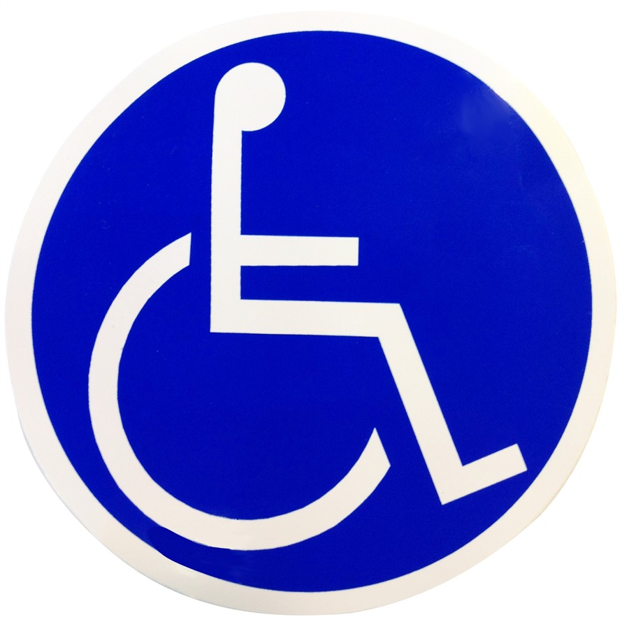 1 disque personne handicapée Ø 10 cm autocollant - Auto5