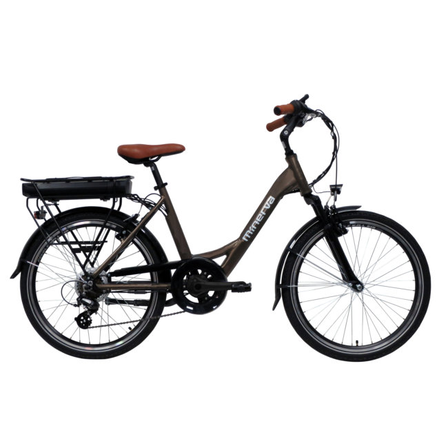 Blijven symbool Afleiden Elektrische fiets RETRO Minerva chocolade : Auto5.be