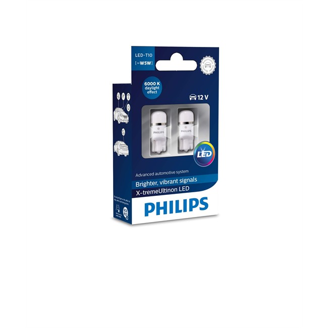 PHILIPS lampen T10 X-tremeVision LED 6000K : Auto5.be