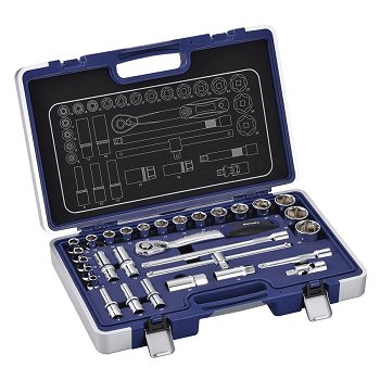 Coffret cl&eacute; &agrave; cliquet carr&eacute; 1/2'' + douilles 6 pans 8-32 mm NORAUTO 30 pi&egrave;ces