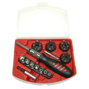 Koffer schroevendraaier 7 doppen en 24 bits