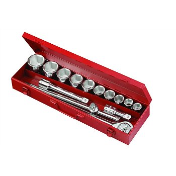 Coffret cl&eacute; &agrave; cliquet carr&eacute; 3/4'' + douilles 6 pans 22-50 mm 1er PRIX CONFIANCE 14 pi&egrave;ces