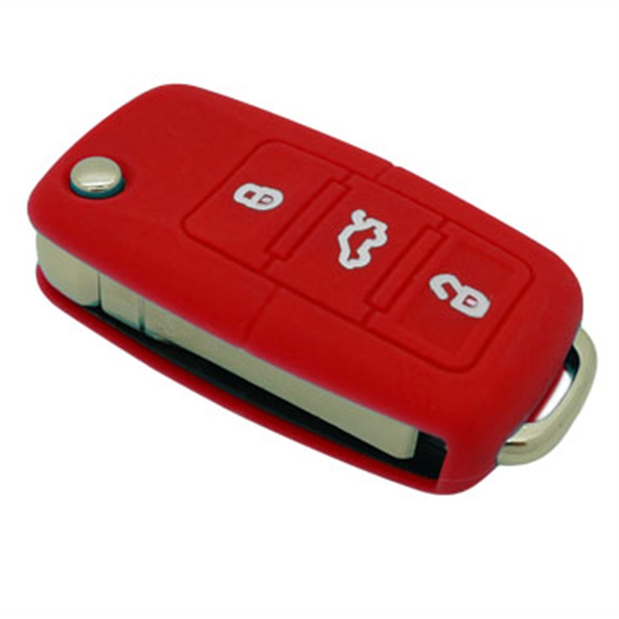 Coque silicone clé voiture rouge - Auto5