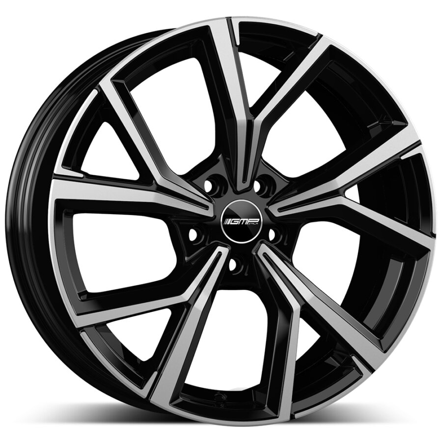 Aluminium velg gmp mentor 7.5x18 5x112 et45 zwart, gepolijste voorkant