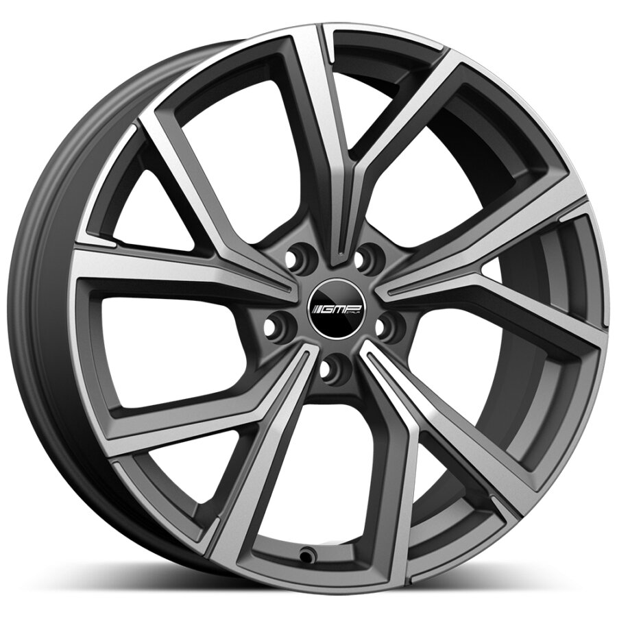 Aluminium velg gmp mentor 7x17 5x112 et45 matgrijs, gepolijste voorkant