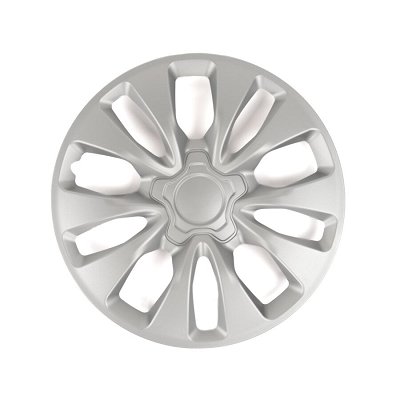 Set 4 Enjoliveurs 13 Pouces Blanc-Noir Universels – Anneau Sécurité Réglable, Look Jantes Alu Pour Roues Acier