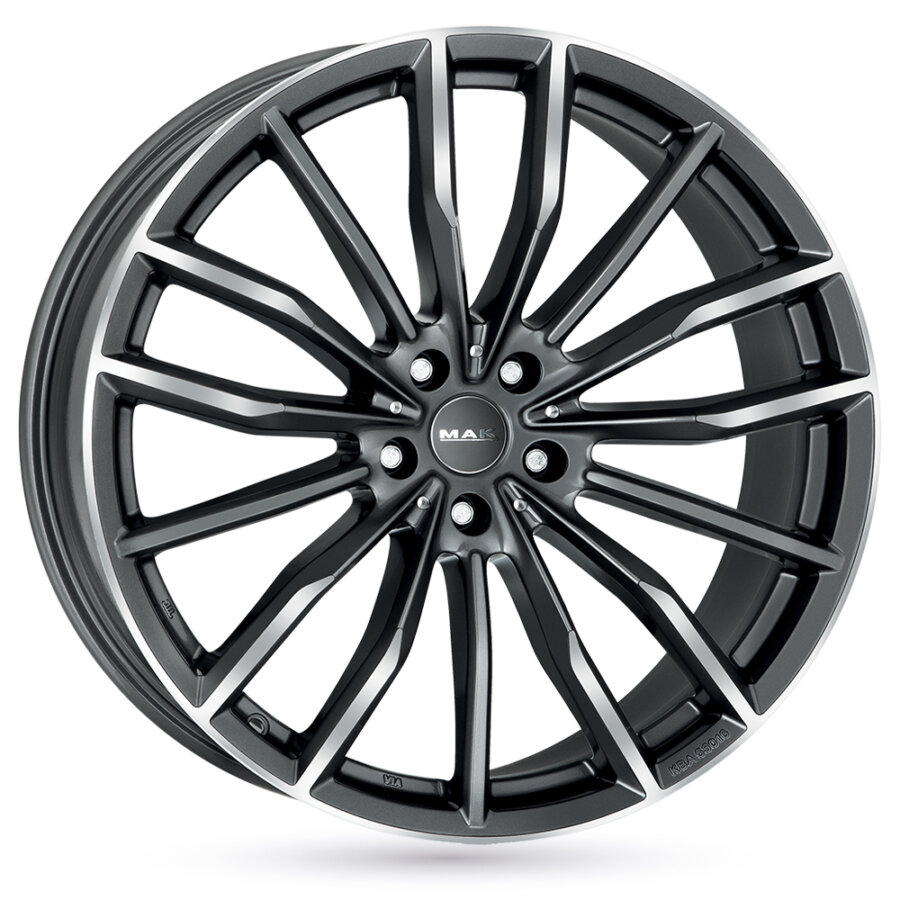 Aluminium velg mak rapp-d 10.5x20 5x112 et40 grijs, gepolijste voorkant
