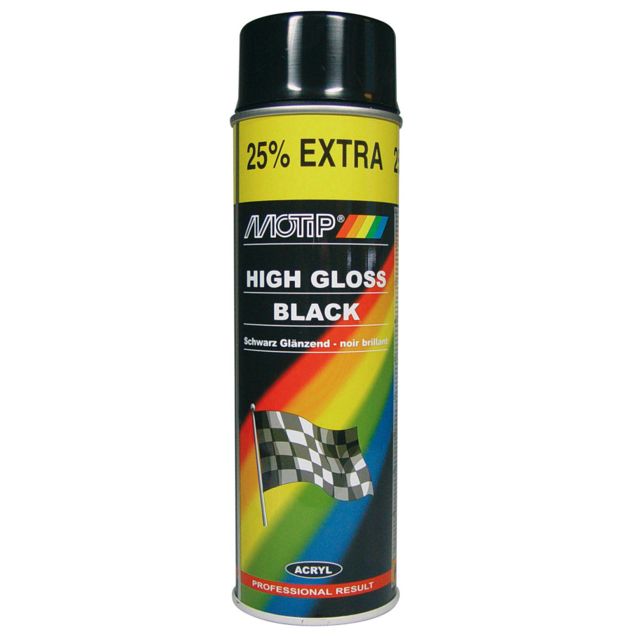 Peinture noir brillant MOTIP 500ml - Auto5
