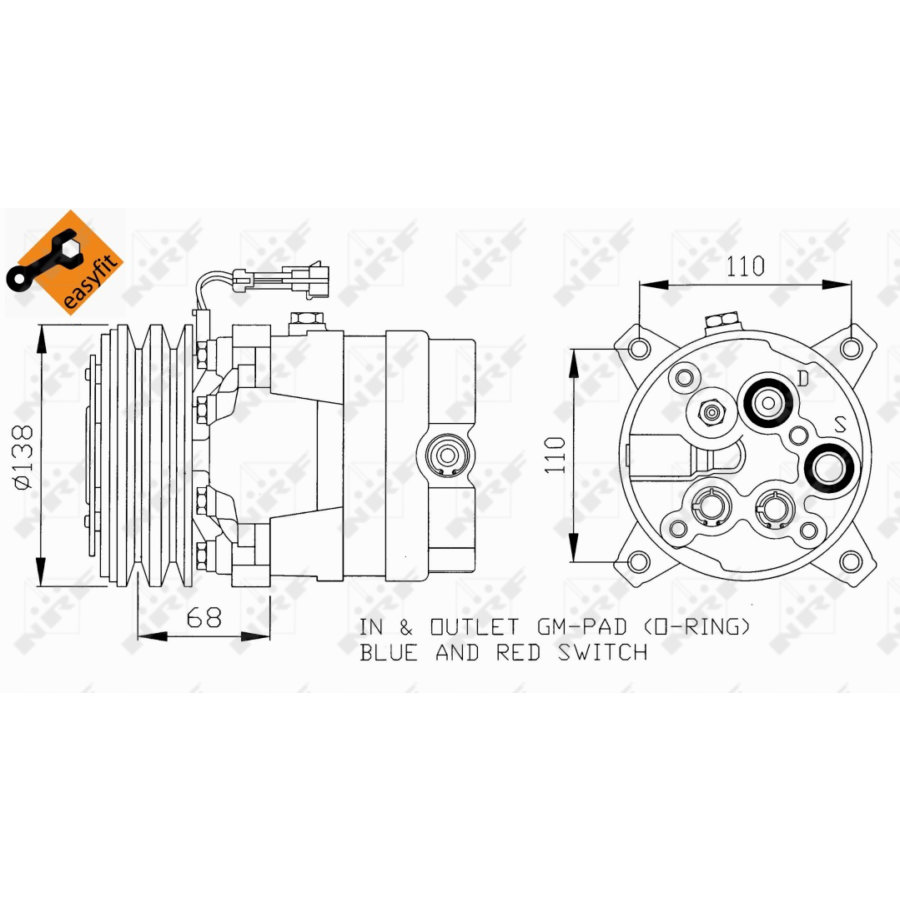 Compresseur de climatisation nrf 32058 easy fit