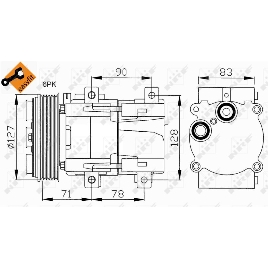 Airconditioningcompressor nrf 32107 easy fit