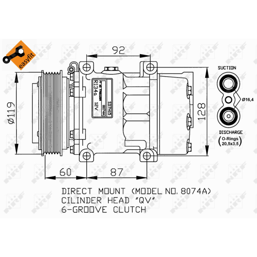 Airconditioningcompressor nrf 32170 easy fit