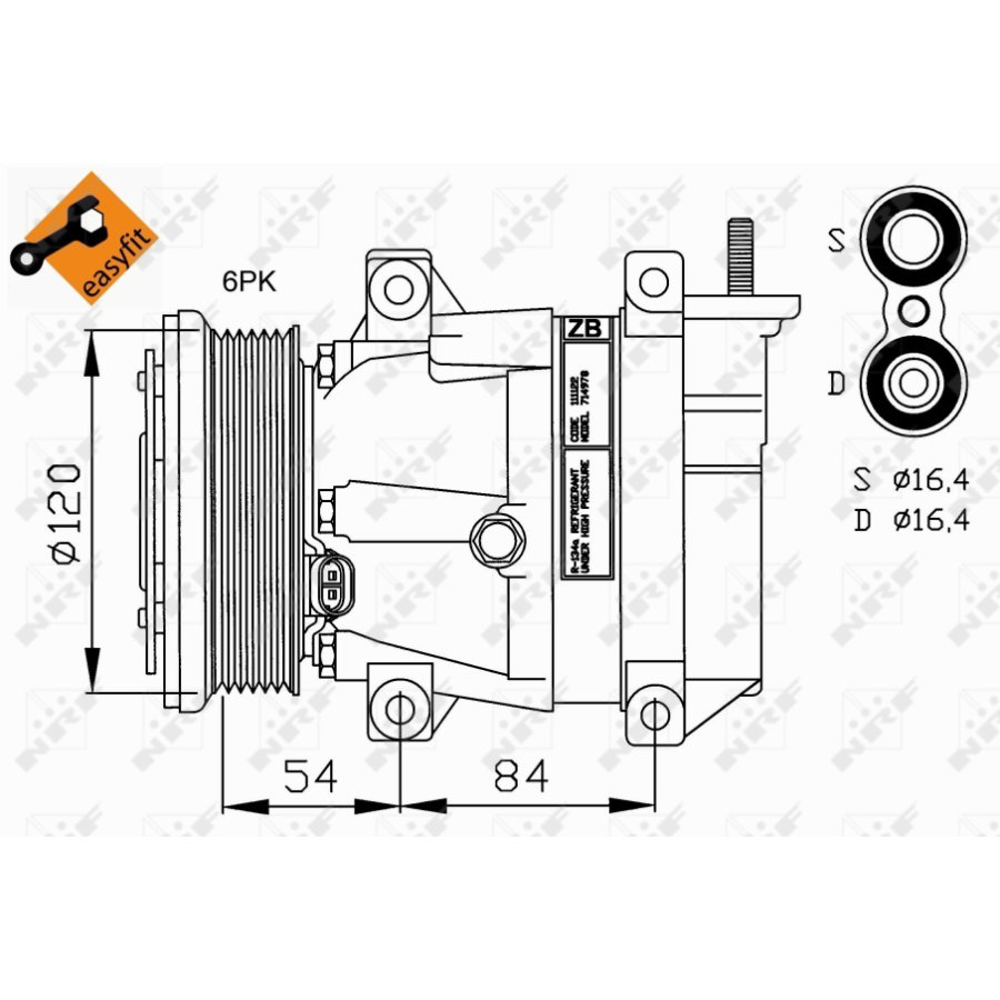 Airconditioningcompressor nrf 32220 easy fit
