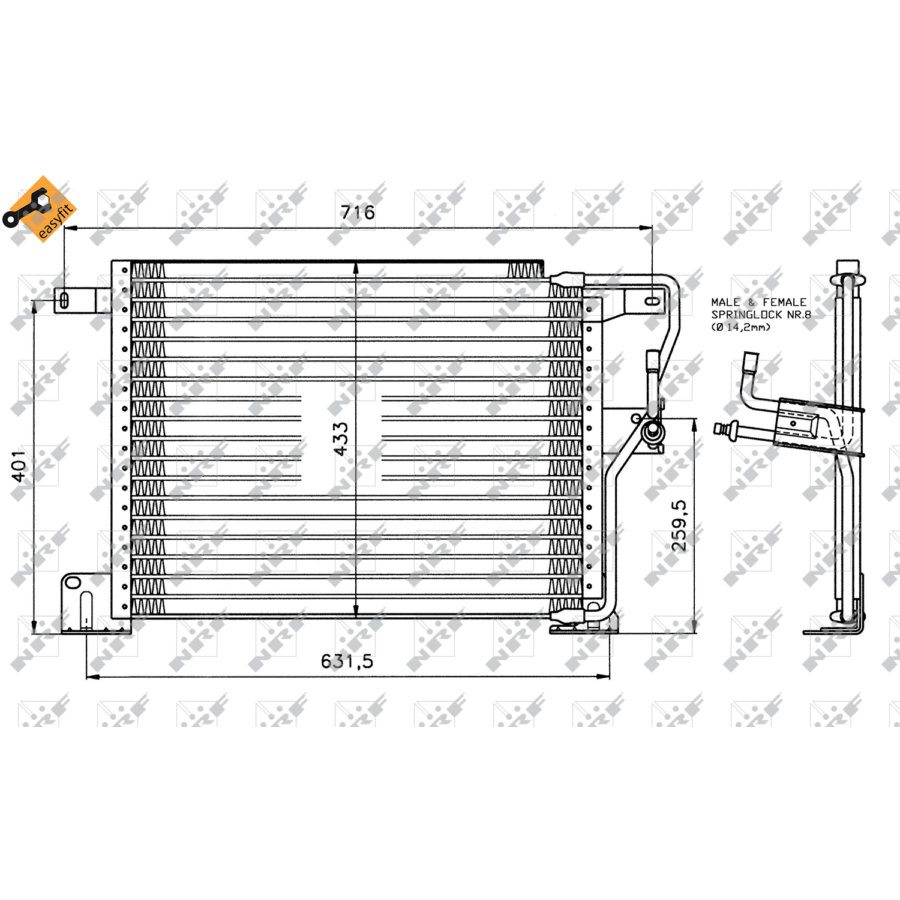 Condenseur nrf 35221 easy fit