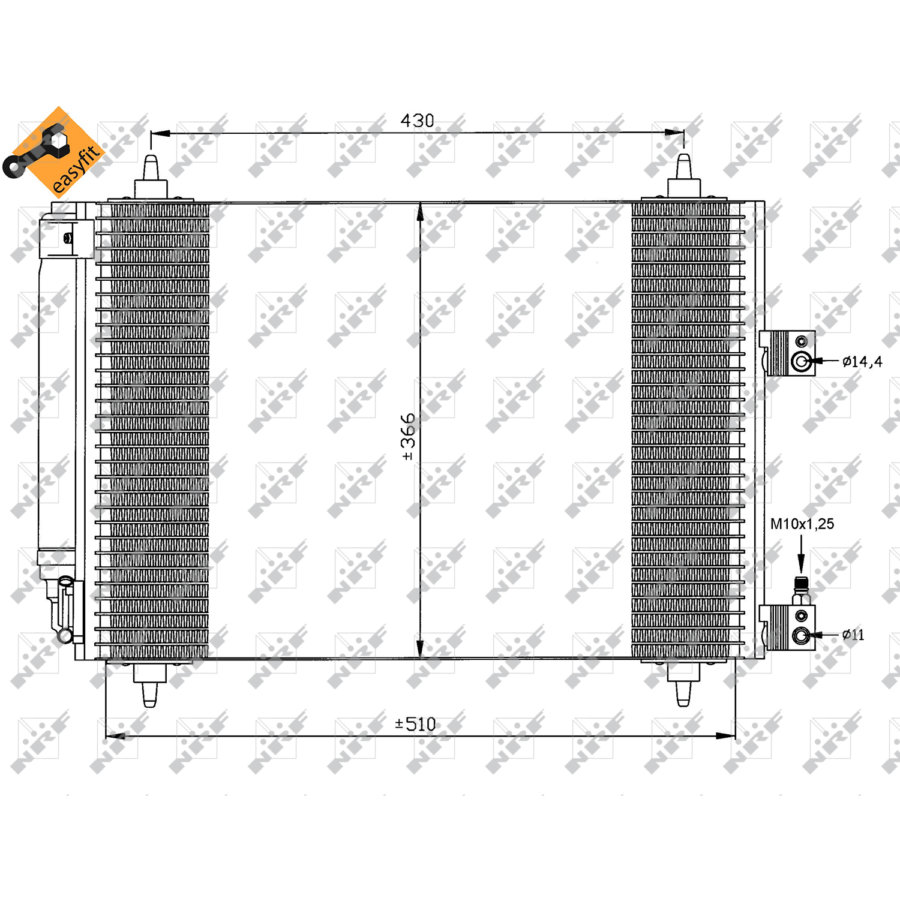 Condenseur avec déshydrateur nrf 35443 easy fit