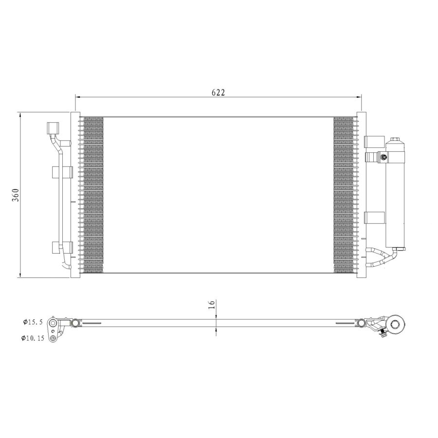Condenseur avec déshydrateur nrf 350493 easy fit
