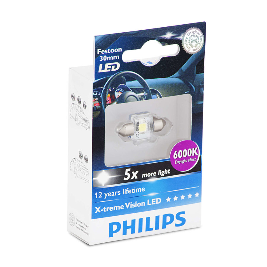 Ampoule pour voiture LED Philips X-TREME VISION 129454000KX1 C5W  SV8,5/1W/12V 4000K