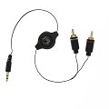 Intrekbare dubbele RCA/Jack kabel 3,5