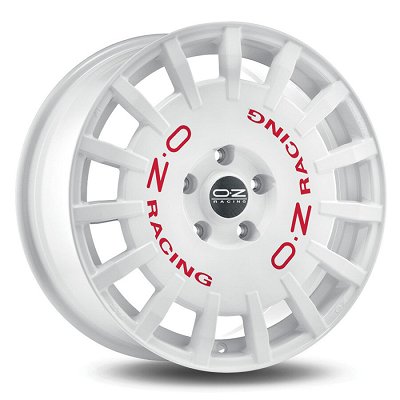 Jante alu OZ RALLY RACING 8x18 5x108 ET45 Blanc lettre rouge - Auto5